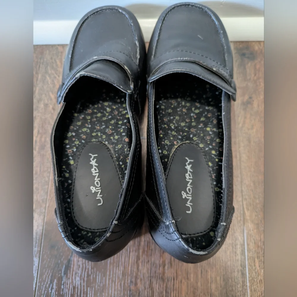 Vintage Unionbay Bettie Platform Loafers Chunky Black‎ Size 6M 90s Y2K Academia